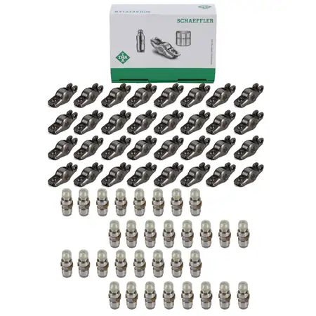 32x INA Kipphebel + 32x Ventilst&ouml;&szlig;el f&uuml;r VW Touareg 7P AUDI A8 4E 4H Q7 4LB 4.0/4.2 TDI