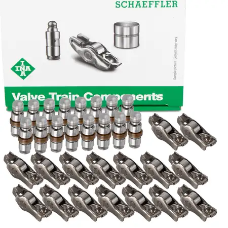 16x INA Ventilst&ouml;&szlig;el + 16x Kipphebel Schlepphebel f&uuml;r BMW 1er E81-88 3er 5er E60/61 N43