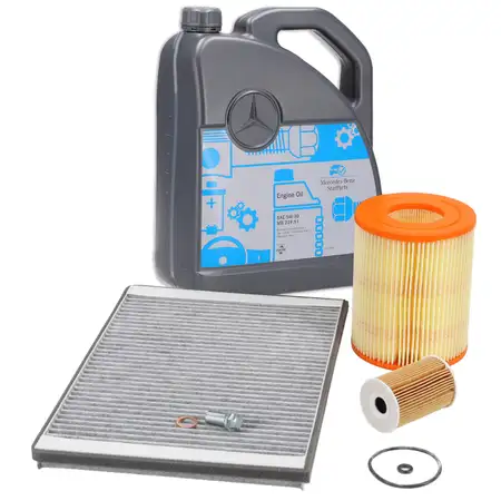 Filterset 3-tlg + 5L ORIGINAL 5W30 MB 229.51 Motor&ouml;l MERCEDES A-Klasse W168 Vaneo 414 M166