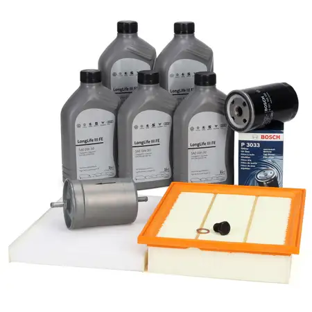 Filterset 4-tlg + 5L ORIGINAL 0W-30 Motor&ouml;l f&uuml;r VW Golf 3 Vento 1.4 1.8 2.0 bis Baujahr