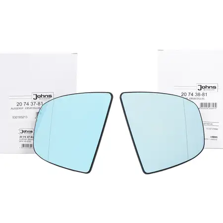 2x JOHNS Asph&auml;risch Beheizt Get&ouml;nt Au&szlig;enspiegel Spiegelglas f&uuml;r BMW X5 E70 X6 E71 E72