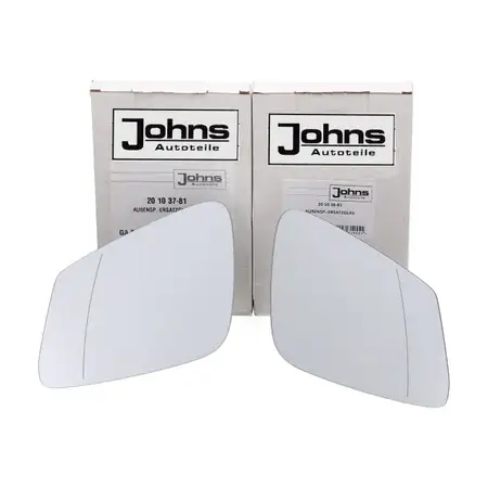 2x JOHNS ASPH&Auml;RISCH BEHEIZT Spiegelglas f&uuml;r BMW F20/21 F22/23 F30-34 F32-36 F10/11 X1