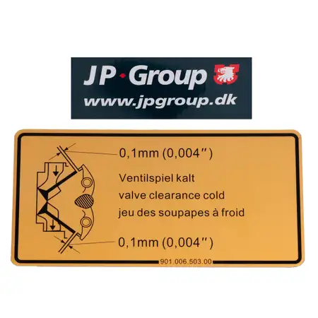 JP GROUP Aufkelber Klebeschild Ventilspiel f&uuml;r PORSCHE 911 964 914 90100650300