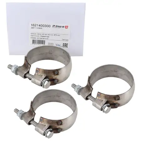 3x JP GROUP Auspuffschelle Spannband Schalld&auml;mpfer f&uuml;r PORSCHE 964 3.6 Carrera 96411133600