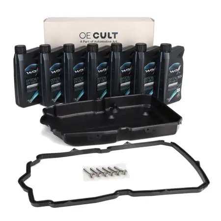 OE-Cult Getriebe&ouml;lwanne + 7L WOLF ATF MB 236.15 Getriebe&ouml;l f&uuml;r MERCEDES 7-Gang 722.9
