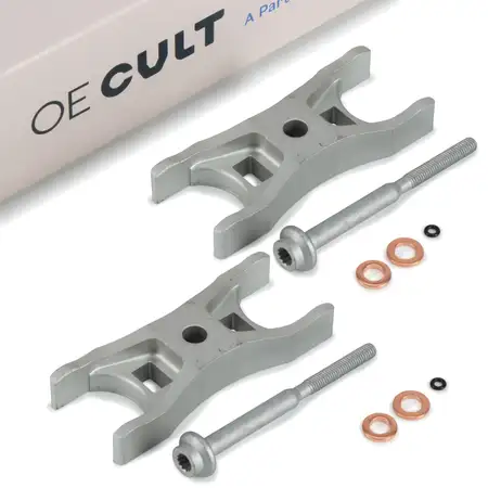 2x OE-Cult Halter + Schraube Einspritzd&uuml;se f&uuml;r VW Golf 6-8 Passat 1.6/2.0 TDI 04L130216