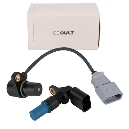 OE-Cult Kurbelwellen- + Nockenwellensensor f&uuml;r VW Golf 4 5 Passat B6 Touran A3 8L1 8P 1.6
