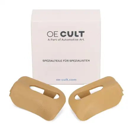 2x OE-Cult Kappe Abdeckung Sonnenblende f&uuml;r MERCEDES E-Klasse Cabrio A124 SL R129 beige