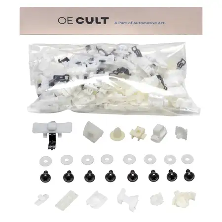 OE-Cult Sortiment Komplettset Befestigungselemente f&uuml;r MERCEDES-BENZ W124 S124 1989-1996