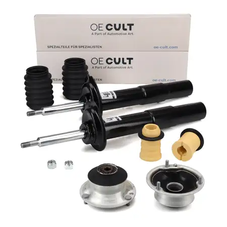2x OE-Cult Sto&szlig;d&auml;mpfer + Staubschutz + Domlager f&uuml;r BMW E60 E61 520-550i 520-535d vorne