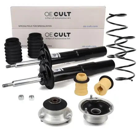 2x OE-Cult KOMPLETT Sto&szlig;d&auml;mpfer + Feder f&uuml;r BMW 5er E60 E61 mit Standard Fahrwerk vorne