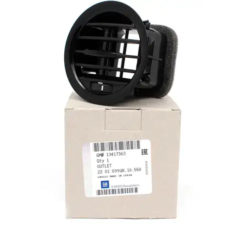 ORIGINAL GM OPEL PIANO SCHWARZ Luftd&uuml;se L&uuml;ftungsd&uuml;se Adam Corsa D mitte 13417363