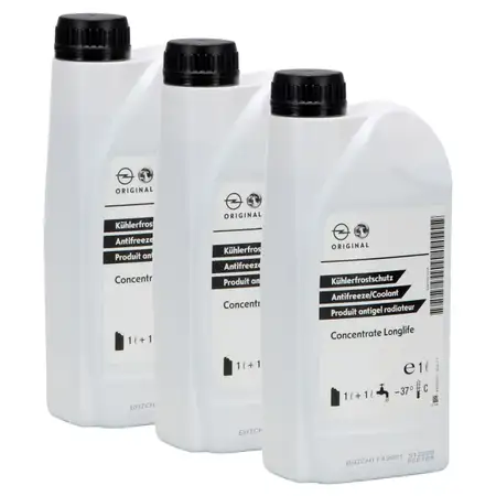3L 3 Liter ORIGINAL OPEL K&uuml;hlerfrostschutz DEX-COOL Concentrate Longlife BLAU 95599870