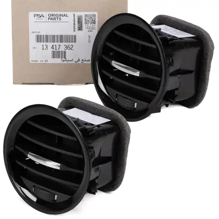 2x ORIGINAL OPEL Luftd&uuml;se L&uuml;ftungsd&uuml;se Armaturenbrett SCHWARZ Corsa D 13417362