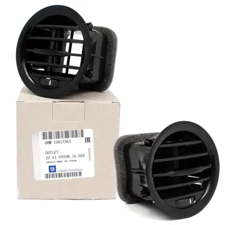 2x ORIGINAL OPEL Luftd&uuml;se L&uuml;ftungsd&uuml;se PIANO SCHWARZ Adam Corsa D mitte 13417363