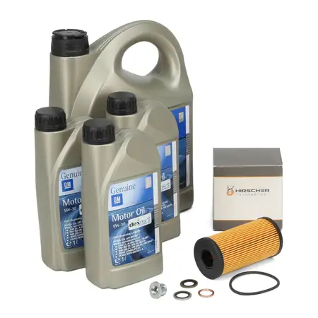 8L ORIGINAL 5W-30 dexos2 Engine Oil + HIRSCHER Oil Filter for OPEL Movano A and Vivaro A