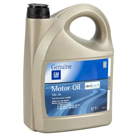5L 5 Liter ORIGINAL GM OPEL 5W-30 dexos2 Longlife Motor&ouml;l GM-LL-A-025/B-025 93165557