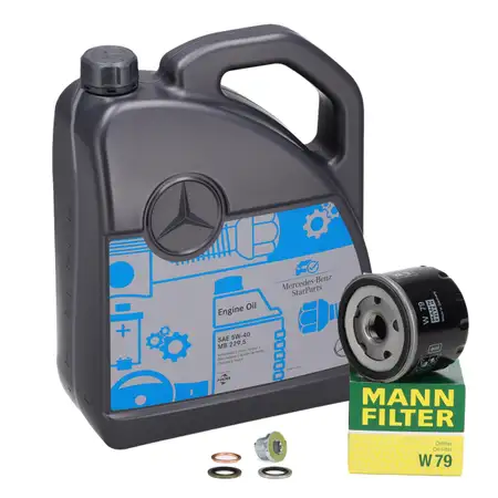 5L ORIGINAL 5W-40 for MB 229.5 Engine Oil + MANN Oil Filter SMART ForFour 453 1.0 60/71 hp