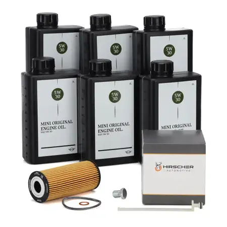 6L ORIGINAL 5W30 Motor&ouml;l + HIRSCHER &Ouml;lfilter f&uuml;r MINI R56 R55 R60 R57 One D/Cooper D N47