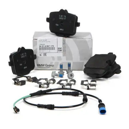ORIGINAL Brake Pads + Warning Sensor for BMW 5 Series G30, G11, G12, G14&ndash;16; X5 G05; X6 (Rear)