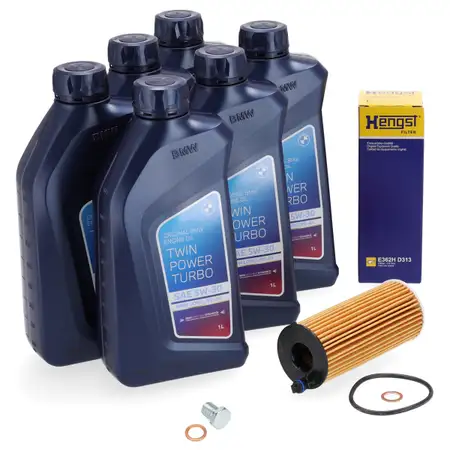 6L ORIGINAL 5W30 Motor&ouml;l + HENGST &Ouml;lfilter f&uuml;r BMW B37 N47 B47 B38 B48