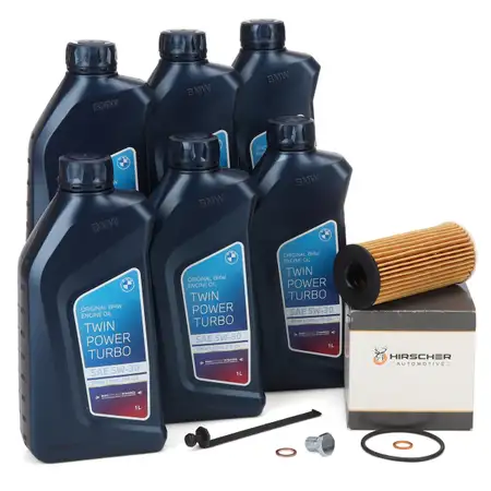 6L ORIGINAL 5W30 Motor&ouml;l + HIRSCHER &Ouml;lfilter f&uuml;r BMW B37 N47 B47 B38 B48