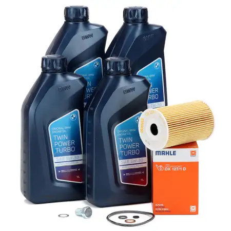 5L ORIGINAL 5W-30 Engine Oil + MAHLE Oil Filter for BMW E30, E36, E46, E34, Z3, M40, M42, M43, M44