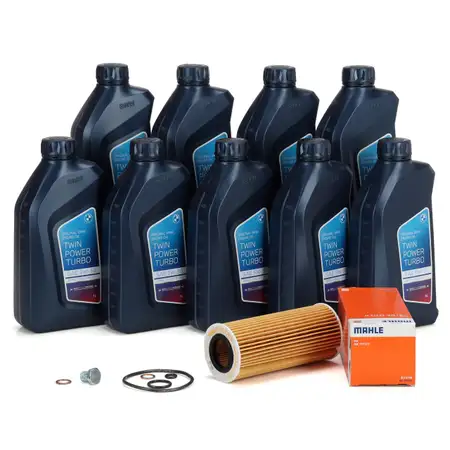 9L ORIGINAL 5W30 Motor&ouml;l + MAHLE &Ouml;lfilter f&uuml;r BMW E46 E90-93 E60/61 E63/64 E65 X3 M57 N57