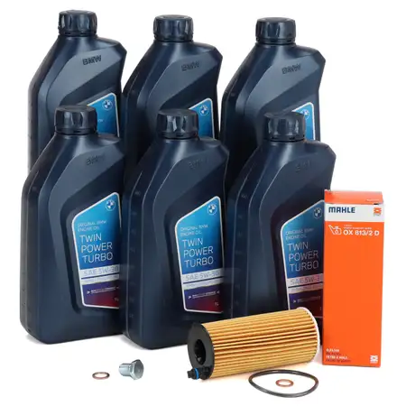6L ORIGINAL 5W30 Motor&ouml;l + MAHLE &Ouml;lfilter f&uuml;r BMW 1er 2er 3er 4er 5er X3 B38 B37 B48 B47