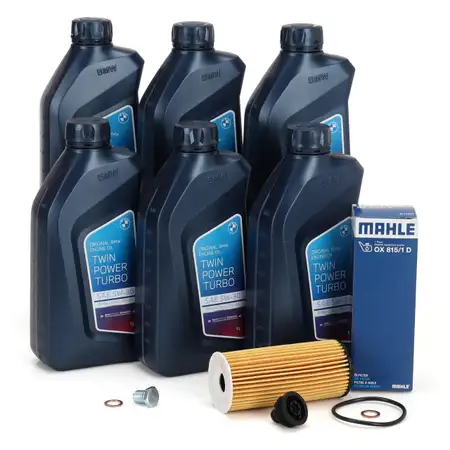 6L ORIGINAL 5W30 Motor&ouml;l + MAHLE &Ouml;lfilter f&uuml;r BMW F45/46 U06 X1 F48 MINI B38 B37 B48 B47