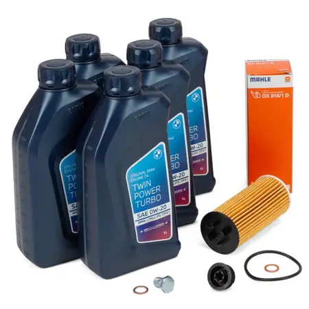 5L ORIGINAL 0W20 Motor&ouml;l + MAHLE &Ouml;lfilter f&uuml;r BMW F45 F46 X1 F49 X2 F39 B37 B38 B47 B48