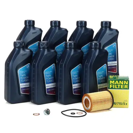 8L ORIGINAL 5W30 Motor&ouml;l + MANN &Ouml;lfilter f&uuml;r BMW E60 E61 545i E63 E64 645Ci E65-67 X5 N62