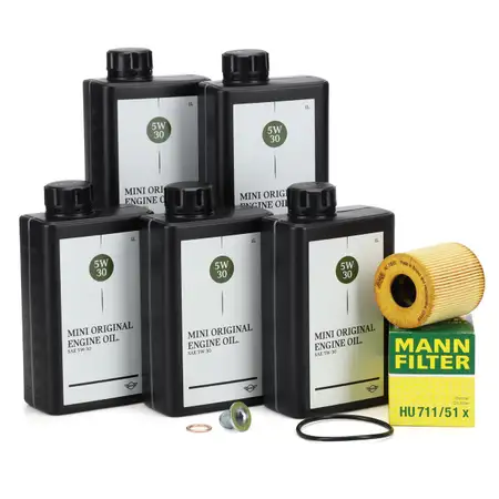 5L ORIGINAL 5W-30 LL-04 Motor&ouml;l + MANN &Ouml;lfilter f&uuml;r MINI R56 R57 R55 R60 N12 N14 N16 N18