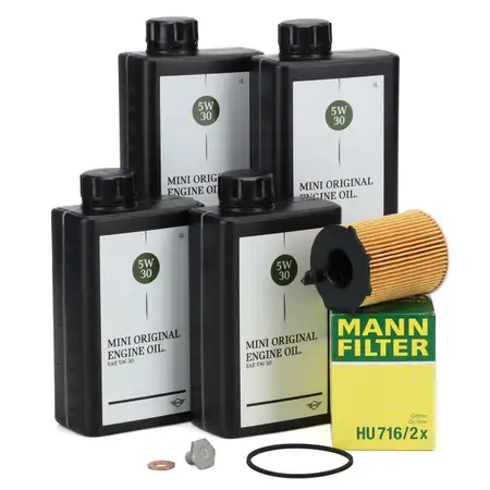 4L ORIGINAL 5W-30 LL-04 Motor&ouml;l + MANN &Ouml;lfilter f&uuml;r MINI R56 R55 One D/Cooper D 9HZ