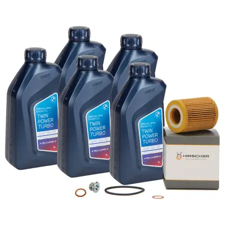5L ORIGINAL 5W30 LL-04 Motor&ouml;l + HIRSCHER &Ouml;lfilter f&uuml;r BMW F20 114-120i F30 316/320i N13