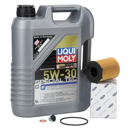5L LIQUI MOLY 5W-30 + ORIGINAL &Ouml;lfilter f&uuml;r FORD B-/C-Max Fiesta Focus 1.4/1.5/1.6 TDCi