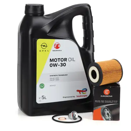 5L ORIGINAL 0W-30 Motor&ouml;l + EUROREPAR &Ouml;lfilter f&uuml;r CITROEN OPEL PEUGEOT 1.5 DIESEL