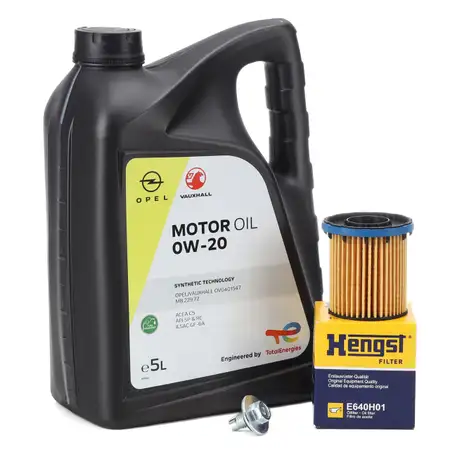 5L ORIGINAL 0W-20 Motor&ouml;l + HENGST &Ouml;lfilter f&uuml;r OPEL Insignia B 2.0 CDTi 174 PS F20DVH