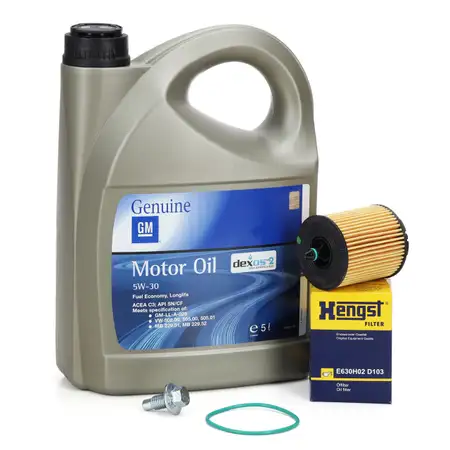 5L ORIGINAL 5W30 dexos2 Motor&ouml;l + HENGST &Ouml;lfilter f&uuml;r OPEL Astra G Insignia A B 2.0 2.2