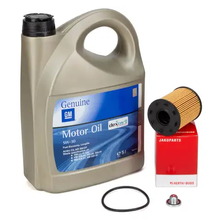 5L ORIGINAL 5W-30 dexos2 Motor&ouml;l + HERTH+BUSS &Ouml;lfilter f&uuml;r OPEL Astra H C D E 1.3 CDTI