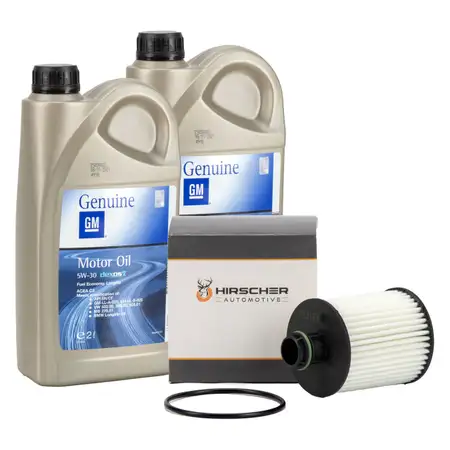 4L ORIGINAL 5W30 Motor&ouml;l dexos2 + HIRSCHER &Ouml;lfilter f&uuml;r OPEL Astra J C 1.3/1.6/2.0 CDTI