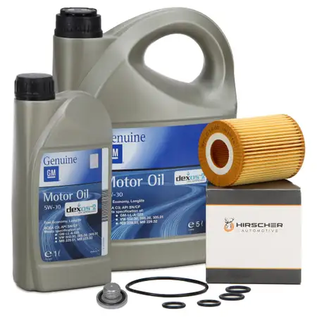 6L ORIGINAL 5W30 Motor&ouml;l dexos2 + HIRSCHER &Ouml;lfilter f&uuml;r OPEL Astra H J Zafira B 1.7 CDTI