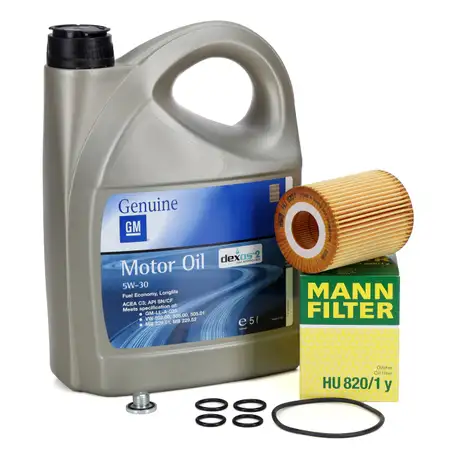 5L ORIGINAL 5W-30 dexos2 Motor&ouml;l + MANN &Ouml;lfilter f&uuml;r OPEL Astra H J Corsa D B 1.7 CDTI