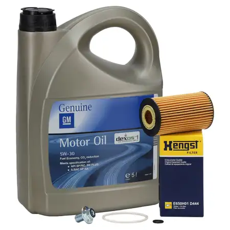 5L ORIGINAL 5W30 Motor&ouml;l dexos1 Gen3 + HENGST &Ouml;lfilter f&uuml;r OPEL Astra Insignia 1.6CDTI