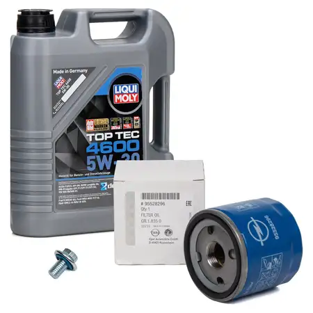5L LIQUI MOLY Motor&ouml;l 5W30 dexos2 + ORIGINAL &Ouml;lfilter f&uuml;r OPEL Astra K Corsa E 1.0-1.4