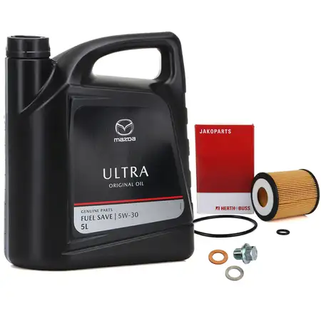 5L ORIGINAL Motor&ouml;l ULTRA 5W30 + HERTH+BUSS &Ouml;lfilter f&uuml;r MAZDA 3 6 CX-7 MPV 2 1.8-2.5
