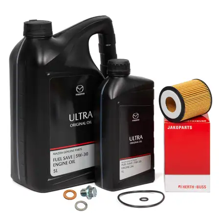 6L ORIGINAL Motor&ouml;l ULTRA 5W30 + HERTH+BUSS &Ouml;lfilter f&uuml;r MAZDA 3 6 CX-7 MPV 2 1.8-2.5