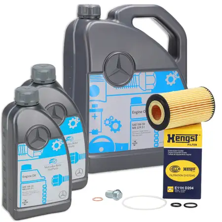 7L ORIGINAL 5W-30 MB 229.51 Motor&ouml;l + HENGST &Ouml;lfilter MERCEDES A-/B-/C-/E-/S-Klasse OM651