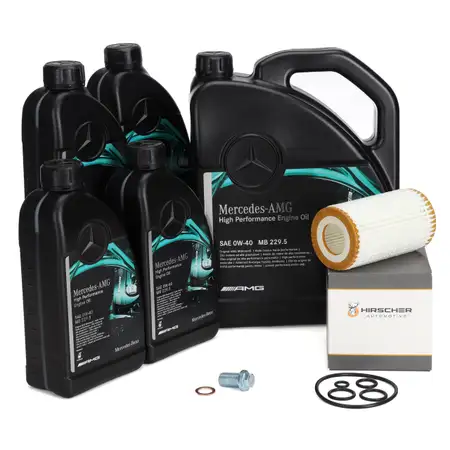9L ORIGINAL AMG 0W40 Engine Oil + HIRSCHER Oil Filter for MERCEDES-BENZ 0001802609