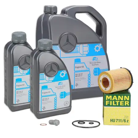 7L ORIGINAL 5W-30 MB 229.51 Engine Oil + MANN Oil Filter for MERCEDES-BENZ M260, M264, M270, M274